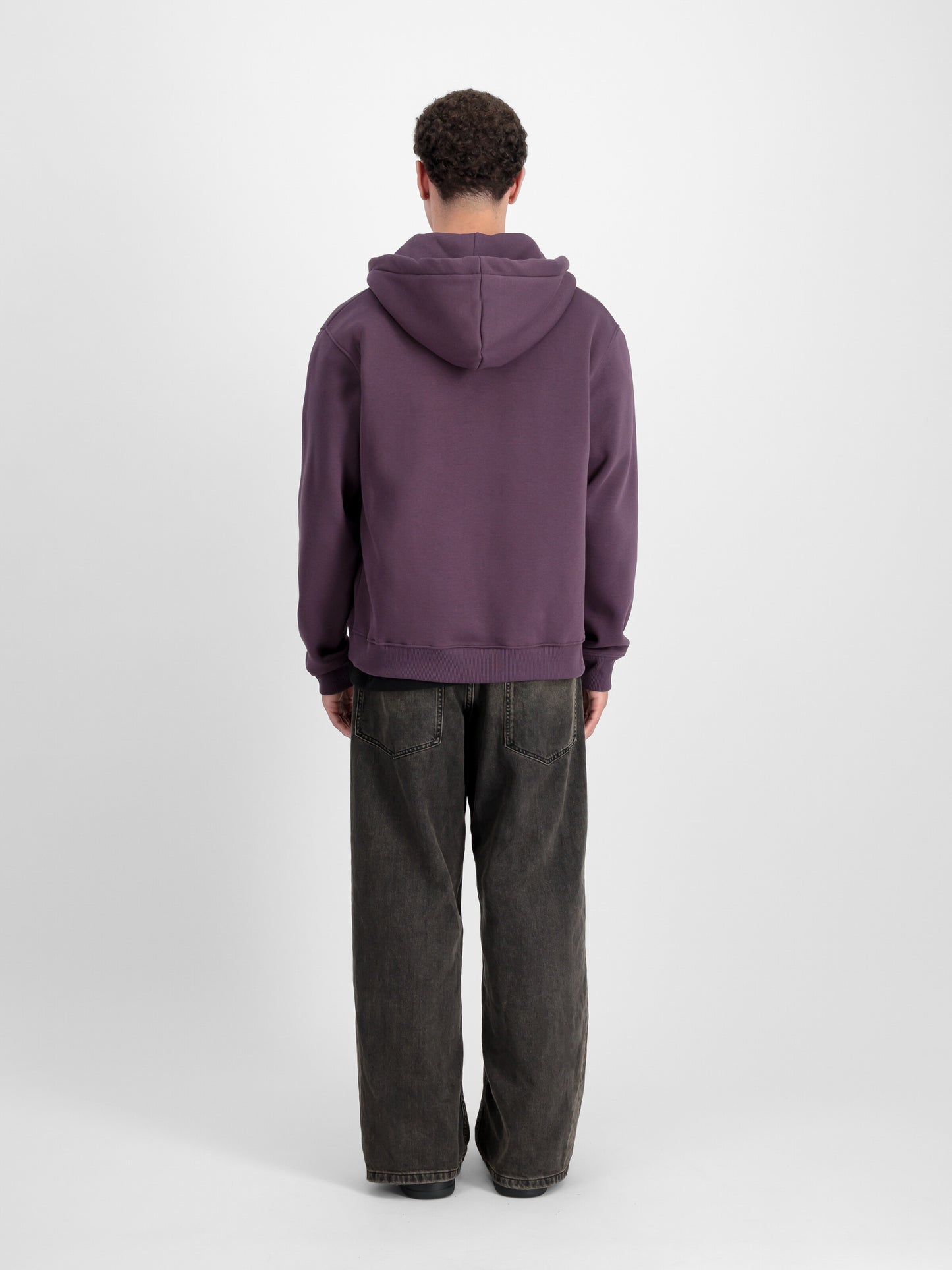 SUDADERA BÁSICA CON CREMALLERA Y CAPUCHA - LILA - ALPHA INDUSTRIES | 118342