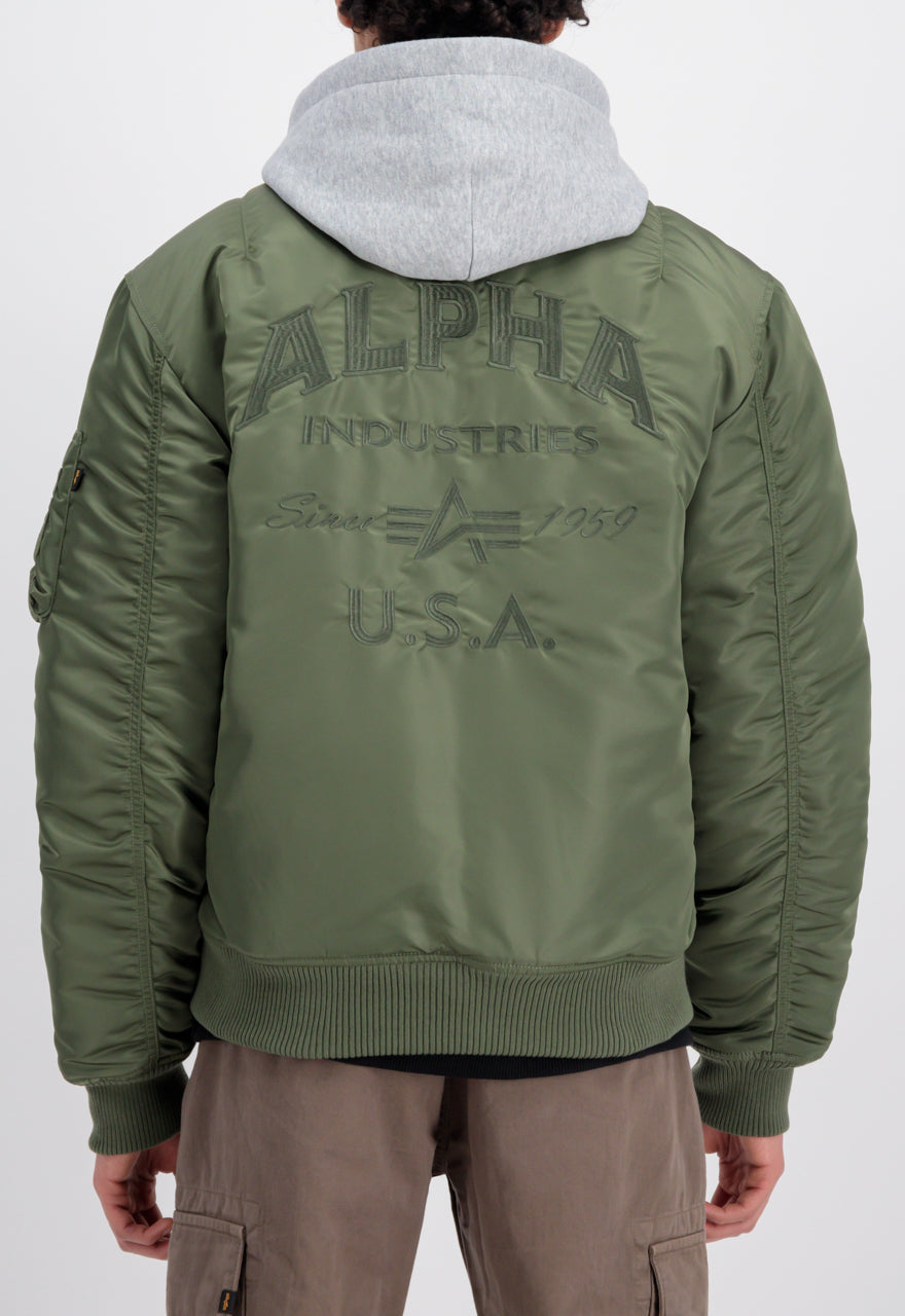 CHAQUETA BOMBER "MA-1 ZH BACK EMB" - SAGE GREEN - ALPHA INDUSTRIES