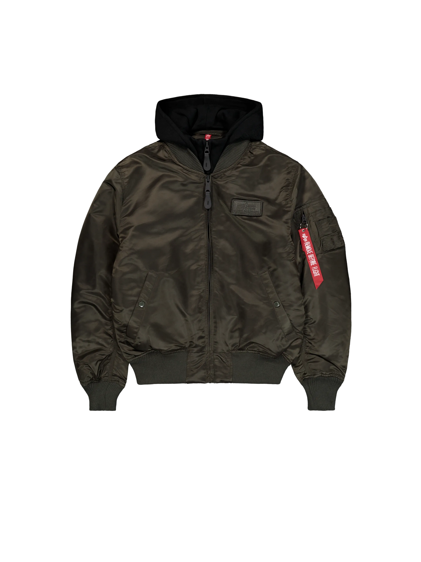 MA-1 BOMBER "MA-1 D-TEC HOOD" - NEGRO OLIVA - ALPHA INDUSTRIES | 183110