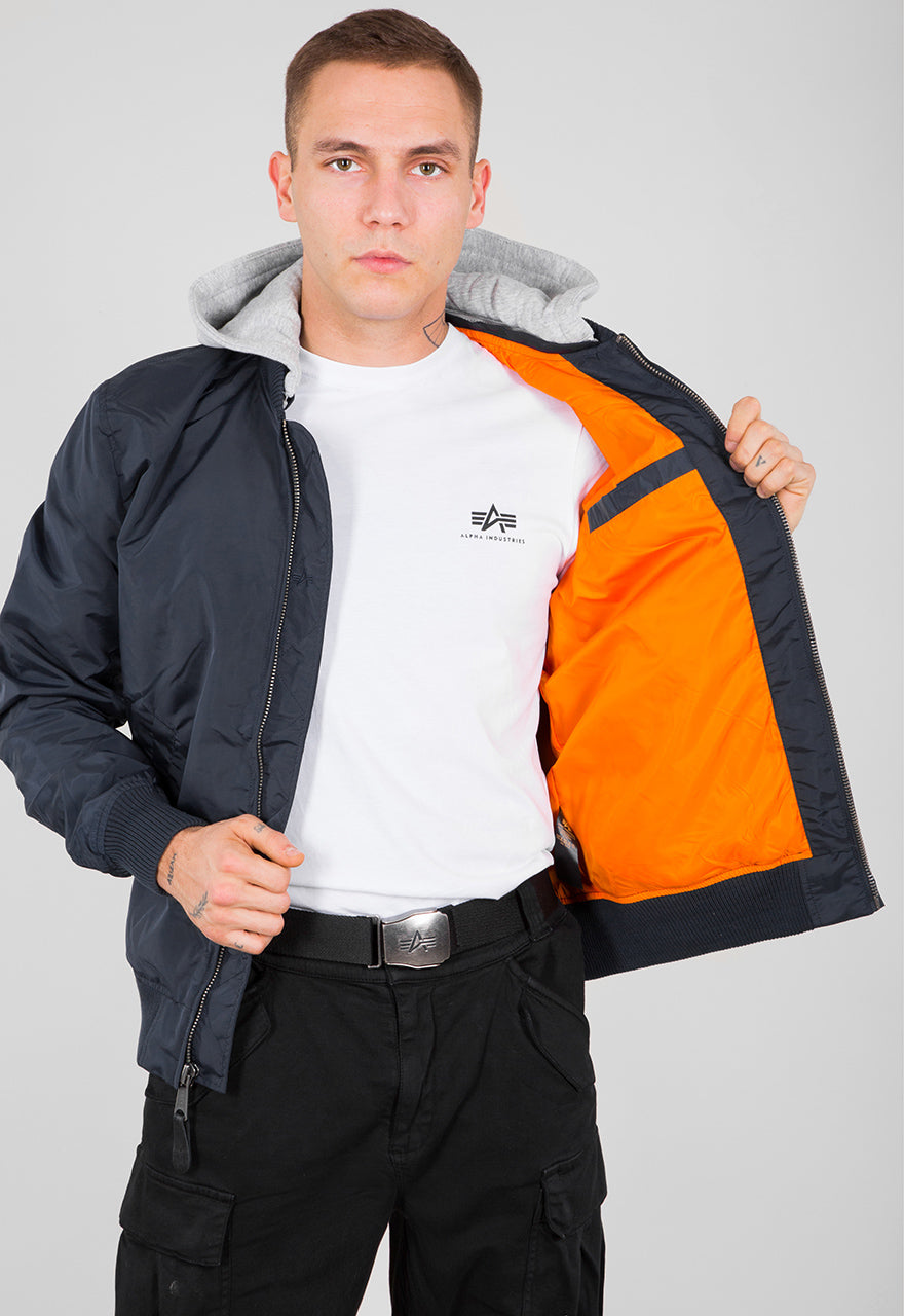 CHAQUETA BOMBER CON CAPUCHA "MA-1 TT HOOD" - AZUL MARINO - ALPHA INDUSTRIES | 196108
