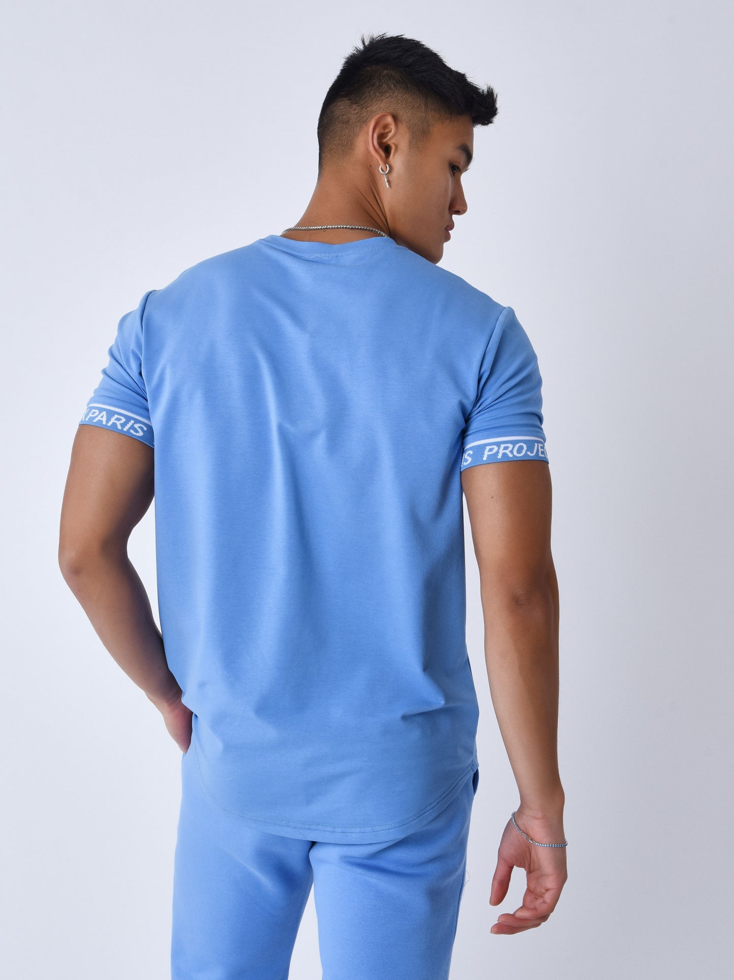 CAMISETA BRAZALETE CON LOGO BORDADO - AZUL - PROJECT X PARIS | 2410130-WBW
