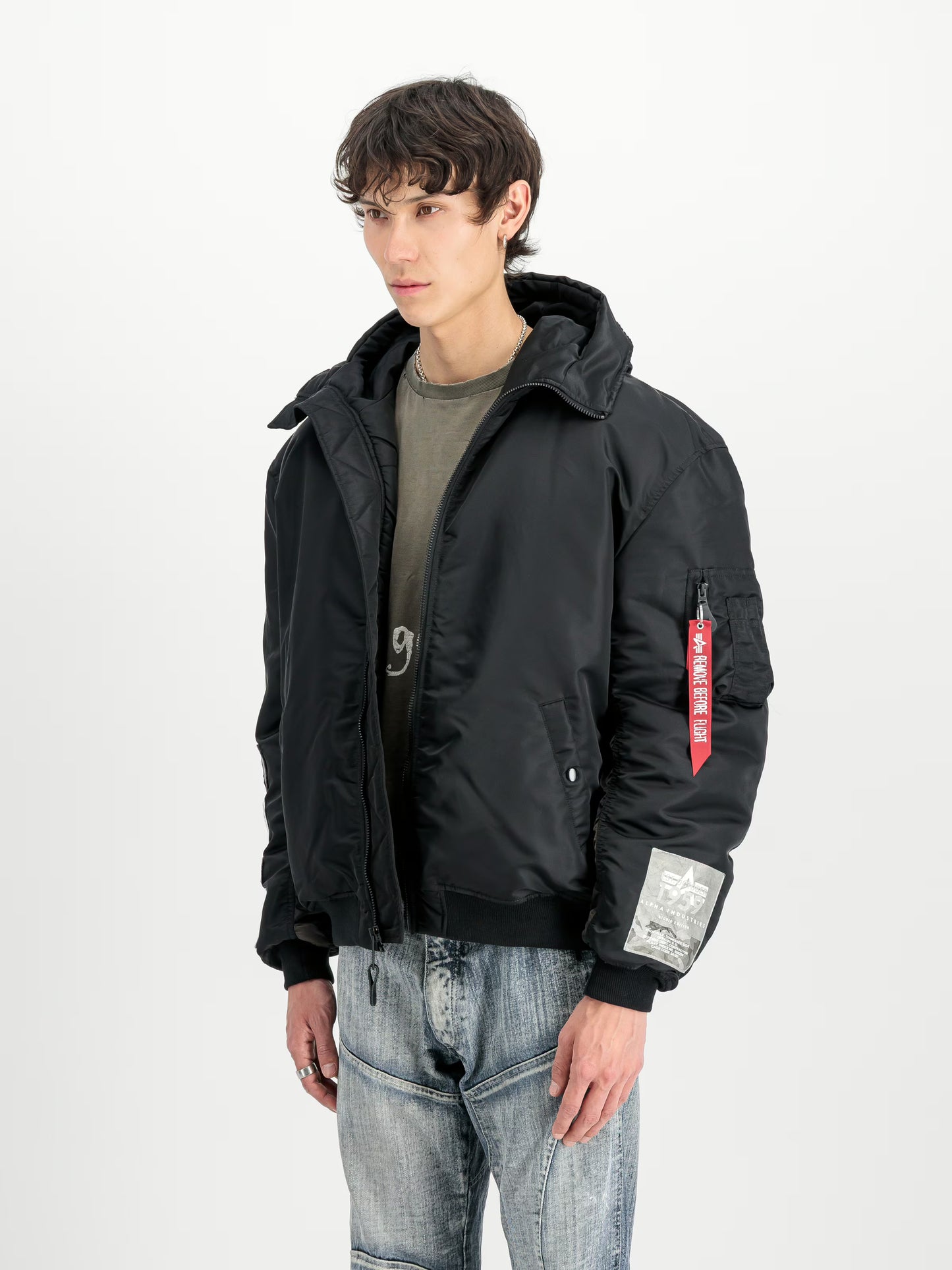 MA-1 BOMBER "MA-1 HOODED STUDIO" - NEGRO - ALPHA INDUSTRIES | 258123