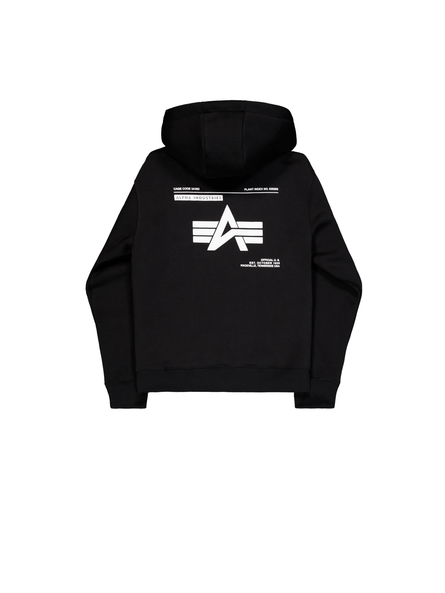 SUDADERA CAPUCHA "LABEL BACKPRINT" - NEGRO - ALPHA INDUSTRIES | 258333-03