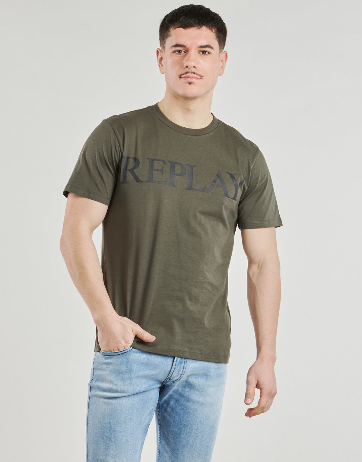 CAMISETA BÁSICA LOGO - VERDE - REPLAY | M3099.000.2660
