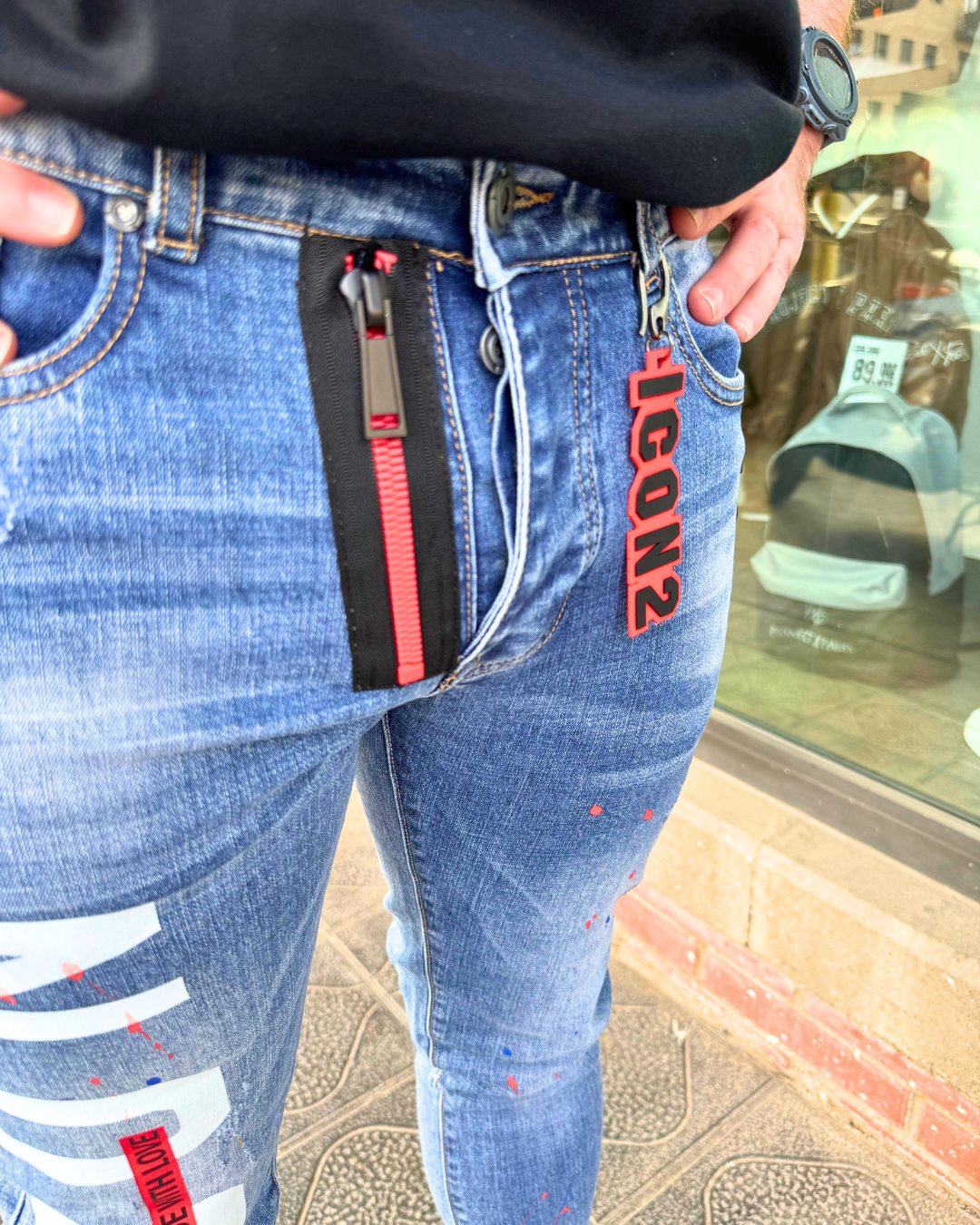 PANTALÓN VAQUERO CREMALLERA SKINNY "ICON" - AZUL - OVDS