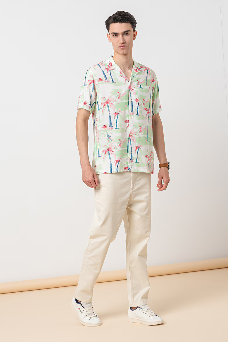 CAMISA DE MANGA CORTA HAWAIANA CON ESTAMPADO INTEGRAL DE PALMERAS - MULTICOLOR - SCOTCH & SODA | 177054