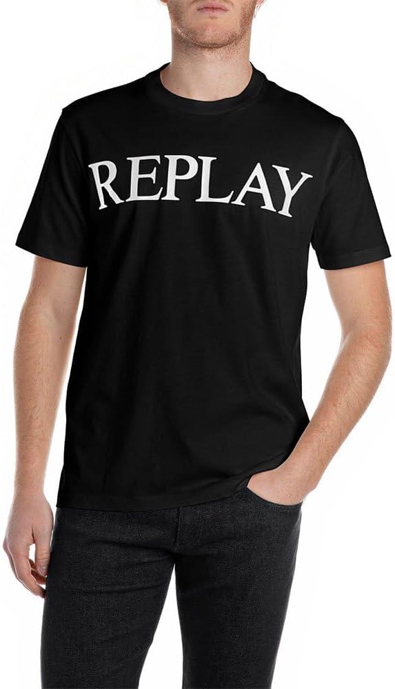CAMISETA BÁSICA LOGO - NEGRO - REPLAY | M3099.000.2660