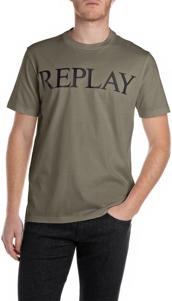 CAMISETA BÁSICA LOGO - VERDE - REPLAY | M3099.000.2660