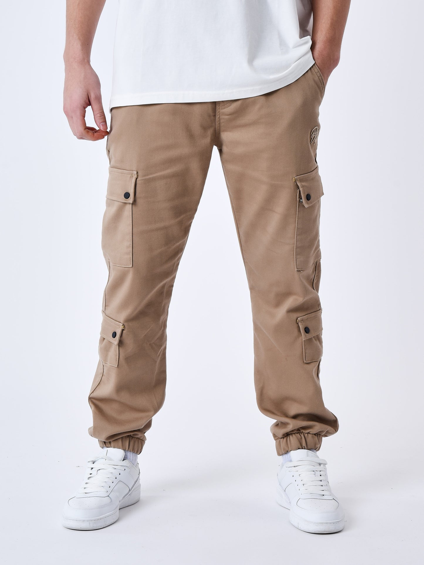 PANTALÓN CARGO MULTIBOLSILLOS CON CINTURA ELÁSTICA - BEIGE - PROJECT X PARIS | T19939-1_BG