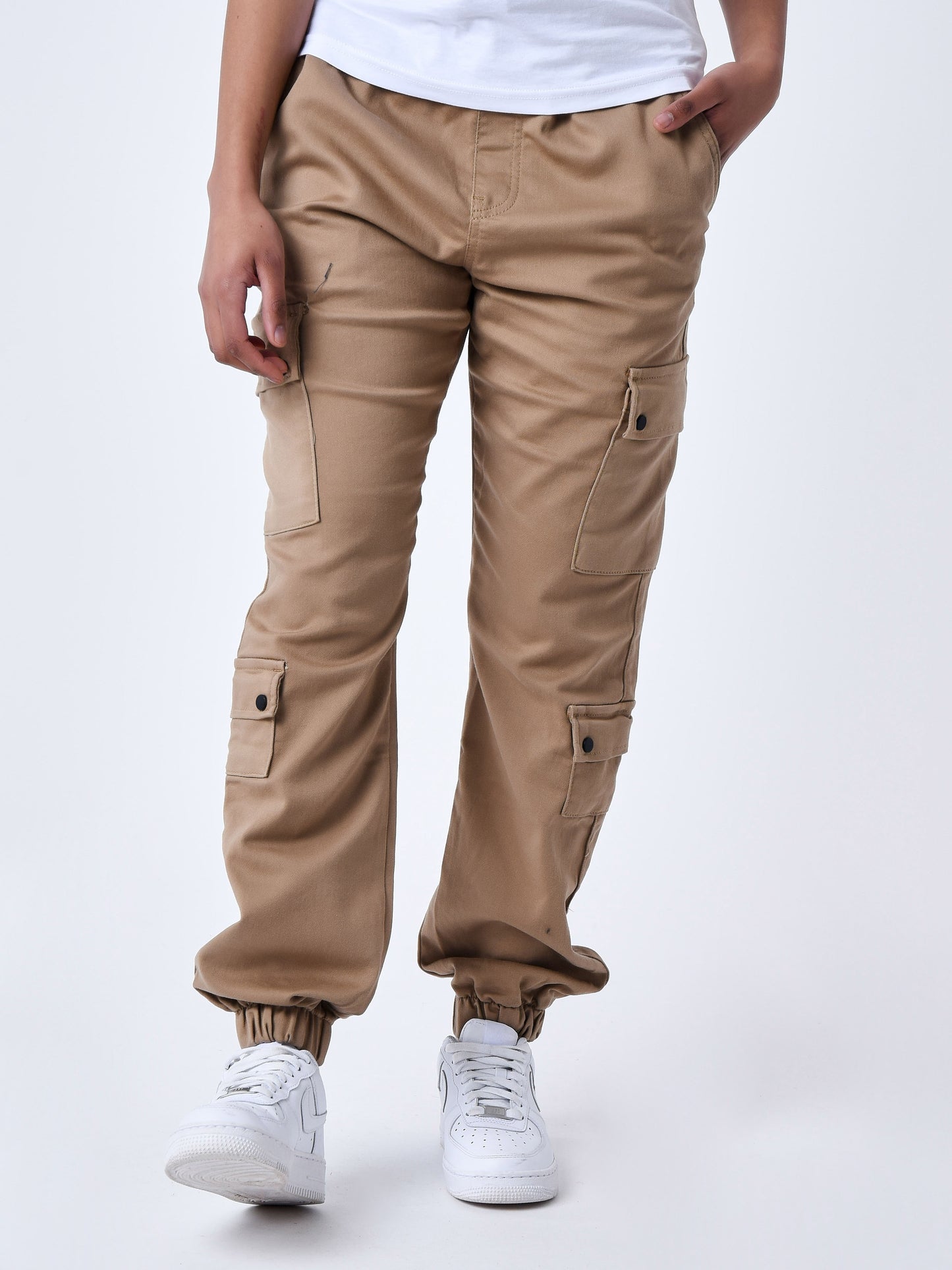 PANTALÓN CARGO MULTIBOLSILLOS CON CINTURA ELÁSTICA - BEIGE - PROJECT X PARIS | T19939-1_BG