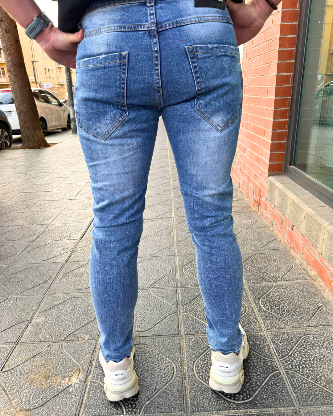 PANTALÓN VAQUERO CREMALLERA SKINNY "ICON" - AZUL - OVDS