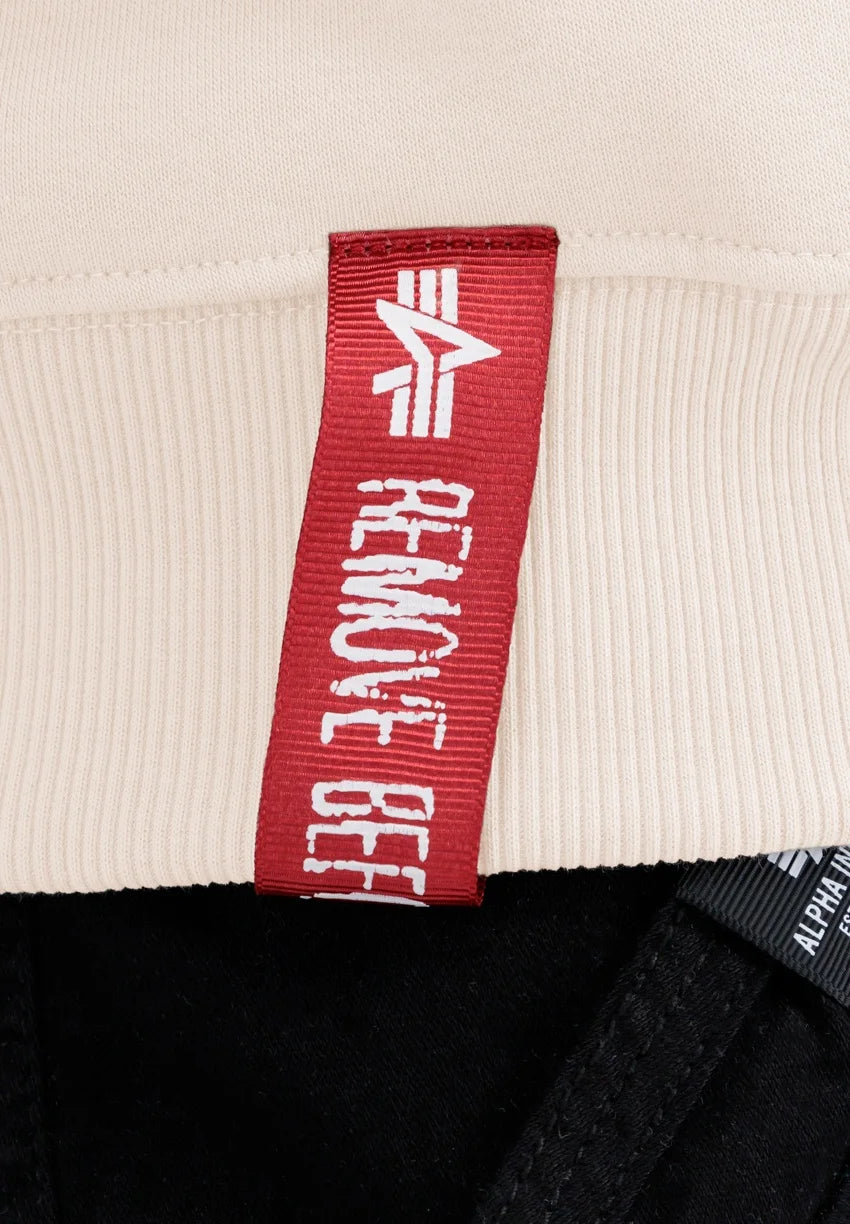 SUDADERA BÁSICA CON CREMALLERA Y CAPUCHA - CREMA - ALPHA INDUSTRIES | 118342
