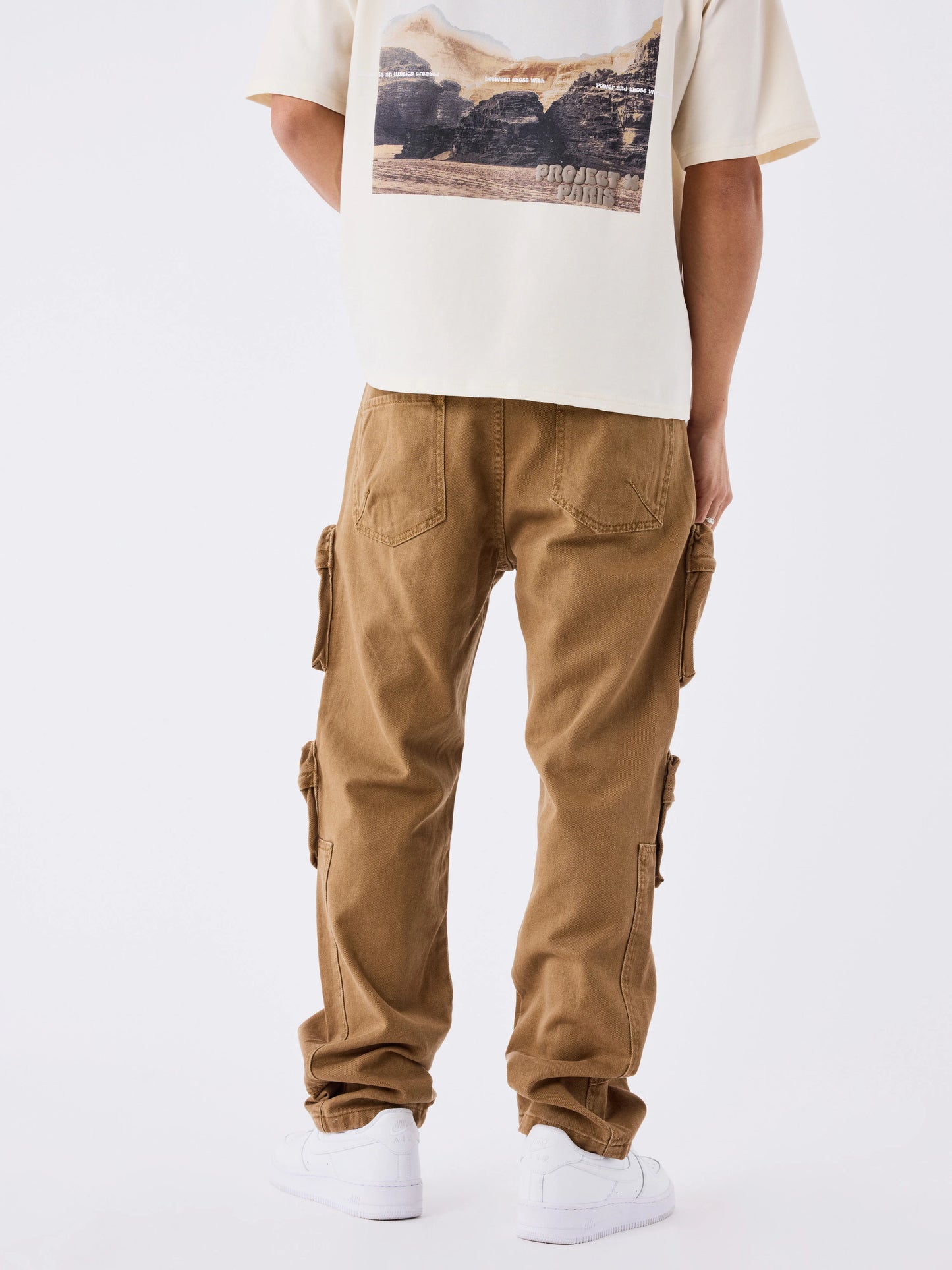 PANTALÓN ANCHO CARGO MULTIBOLSILLOS - MARRÓN - PROJECT X PARIS | T249042_CM