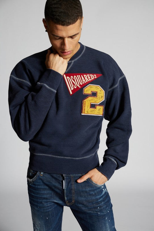 SUDADERA "D2 COLLEGE" - DARK BLUE - DS2