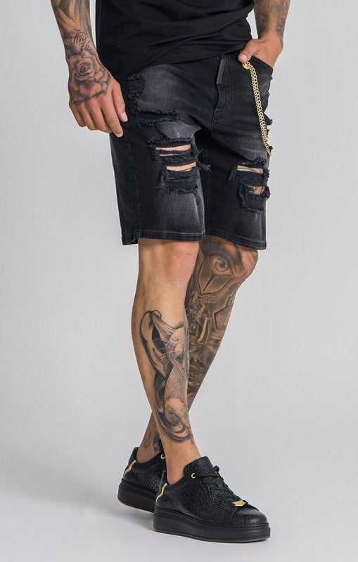 BERMUDAS VAQUERAS "FOREVER MORE" - BLACK - GK - Blue Denim