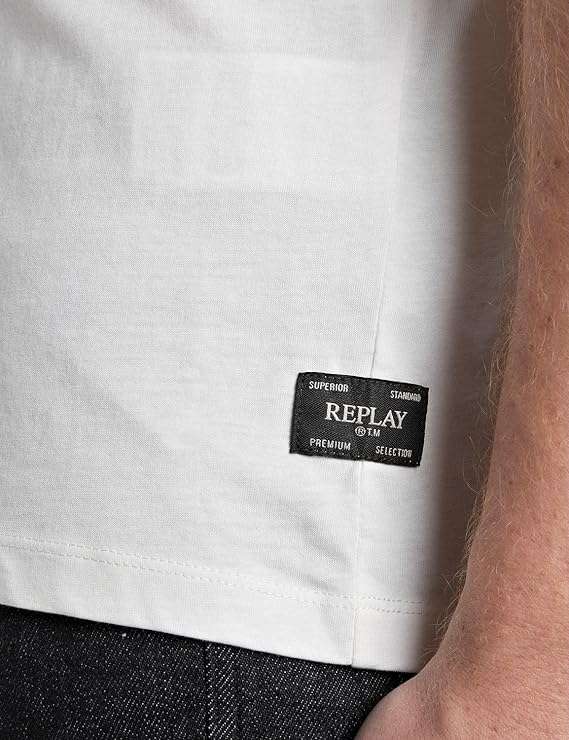 CAMISETA BÁSICA LOGO - BLANCO - REPLAY | M3099.000.2660