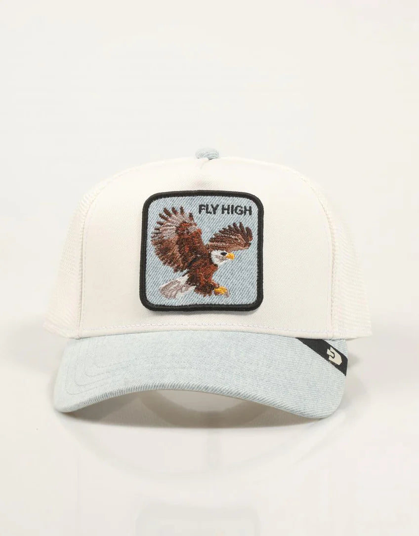 GORRA TRUCKER ÁGUILA "FLY HIGH" - WHITE/DENIM - GOORIN BROS THE FARM ANIMALS | 101-2590