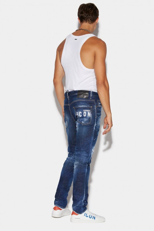 VAQUEROS SKINNY "ICON SPRAY" - BLUE - DS2 - Blue Denim