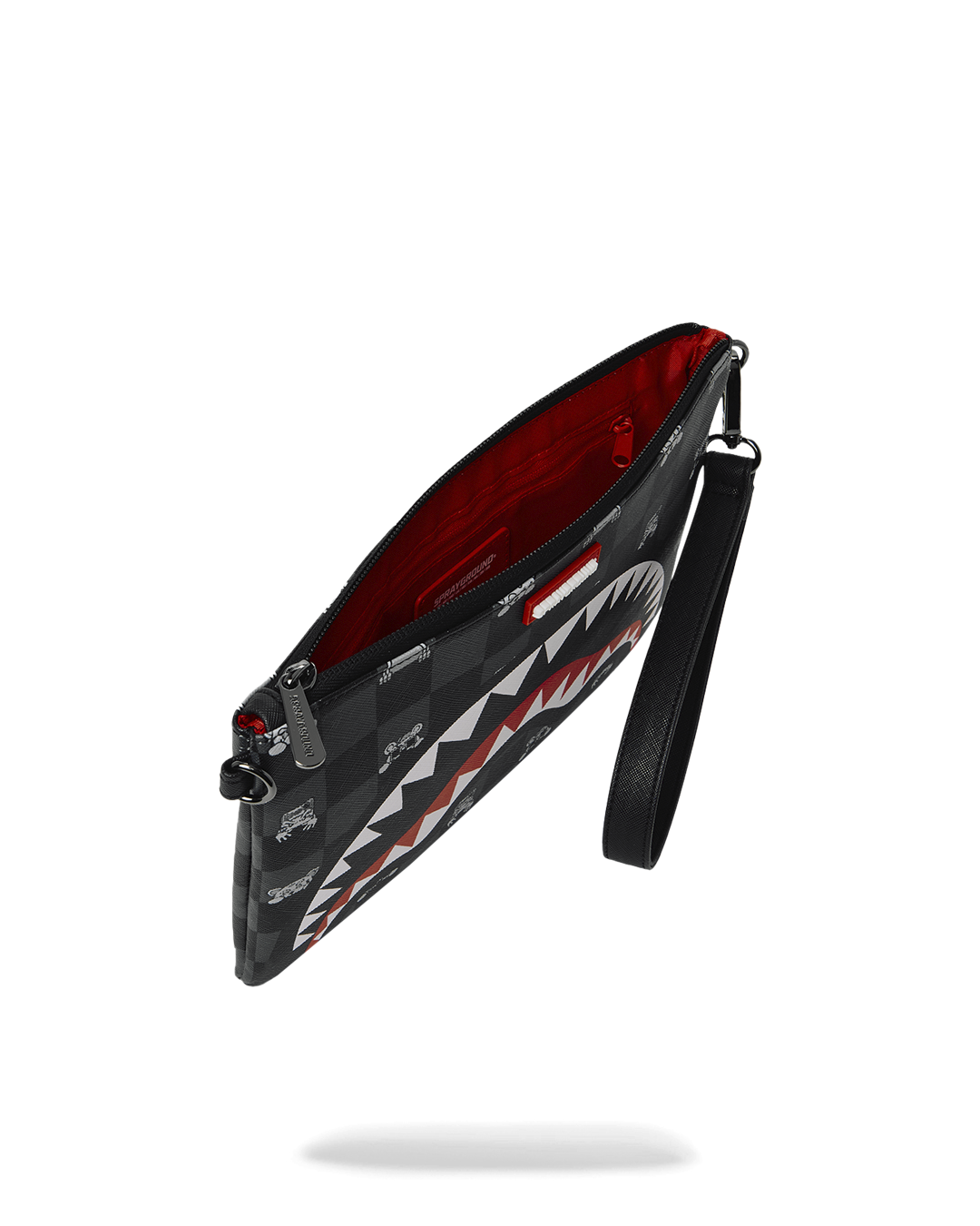 BOLSO POCHETTE CONVERTIBLE BANDOLERA GRAY PEEKING CHARACTER CHECK CROSSOVER CLUTCH - NEGRO - SPRAYGROUND | 910B8915NSZ
