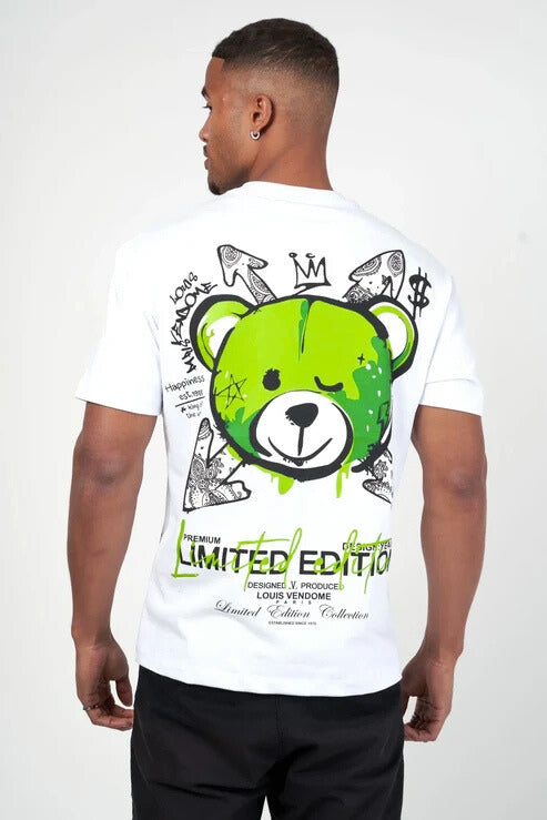 CAMISETA "FASHION BEAR" - BLANCO/VERDE - LOUIS VENDOME PARIS | LV L54