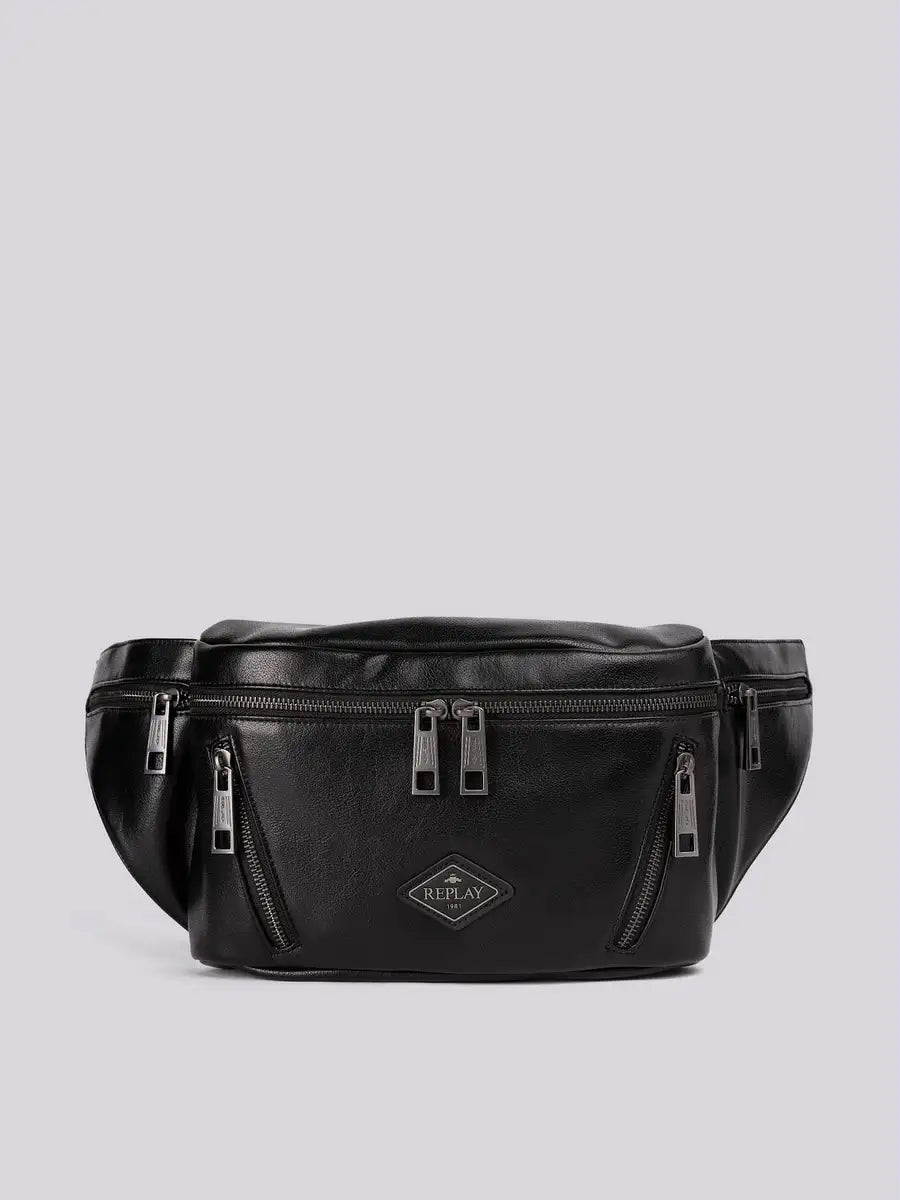 BOLSO RIÑONERA EFECTO ARRUGADO - NEGRO - REPLAY | FM3714.000.A0511D