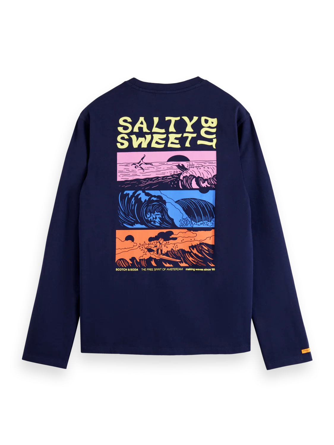 CAMISETA DE MANGA LARGA CON ESTAMPADOS "SURF" - AZUL MARINO - SCOTCH & SODA | 175659