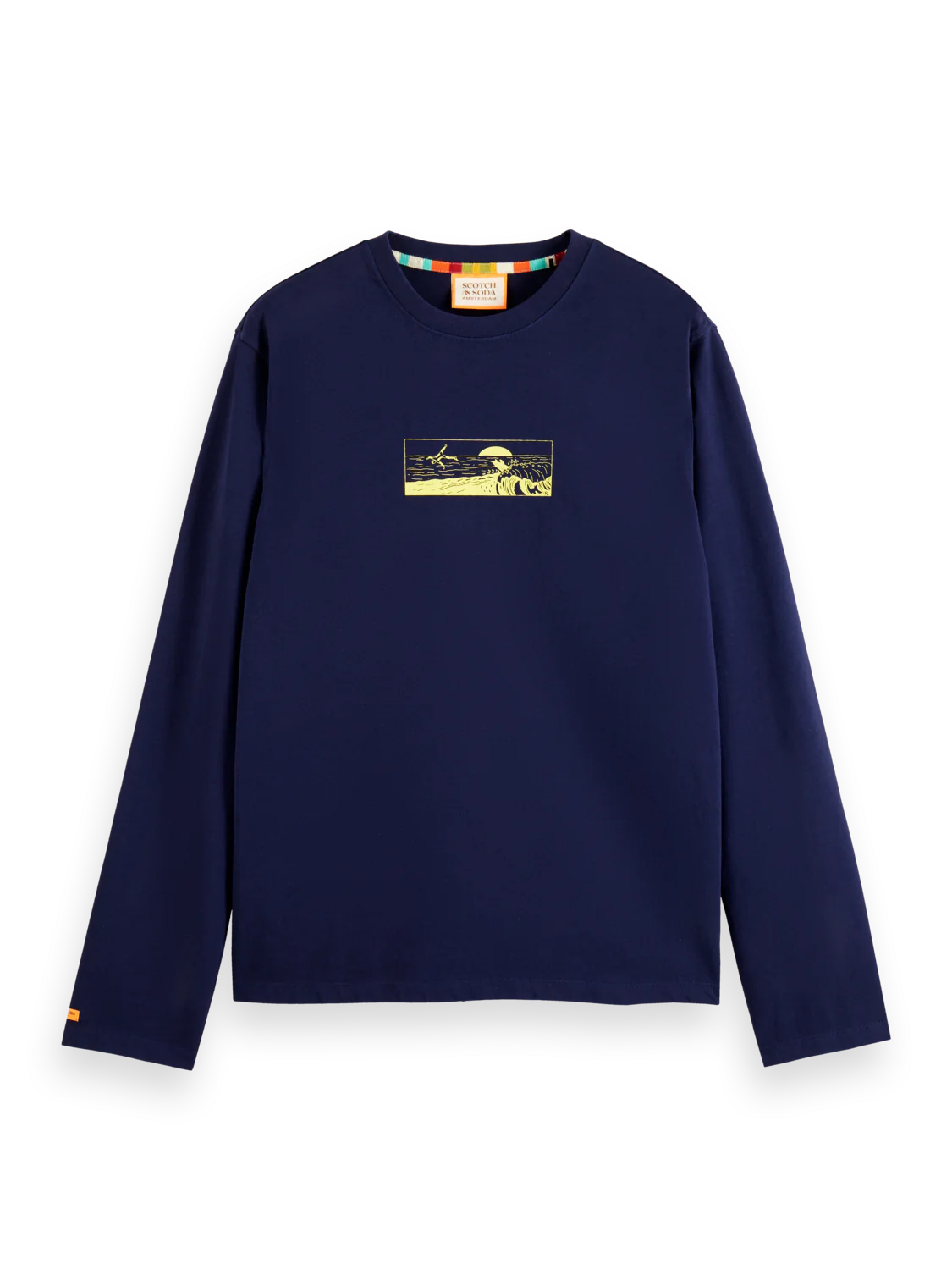 CAMISETA DE MANGA LARGA CON ESTAMPADOS "SURF" - AZUL MARINO - SCOTCH & SODA | 175659