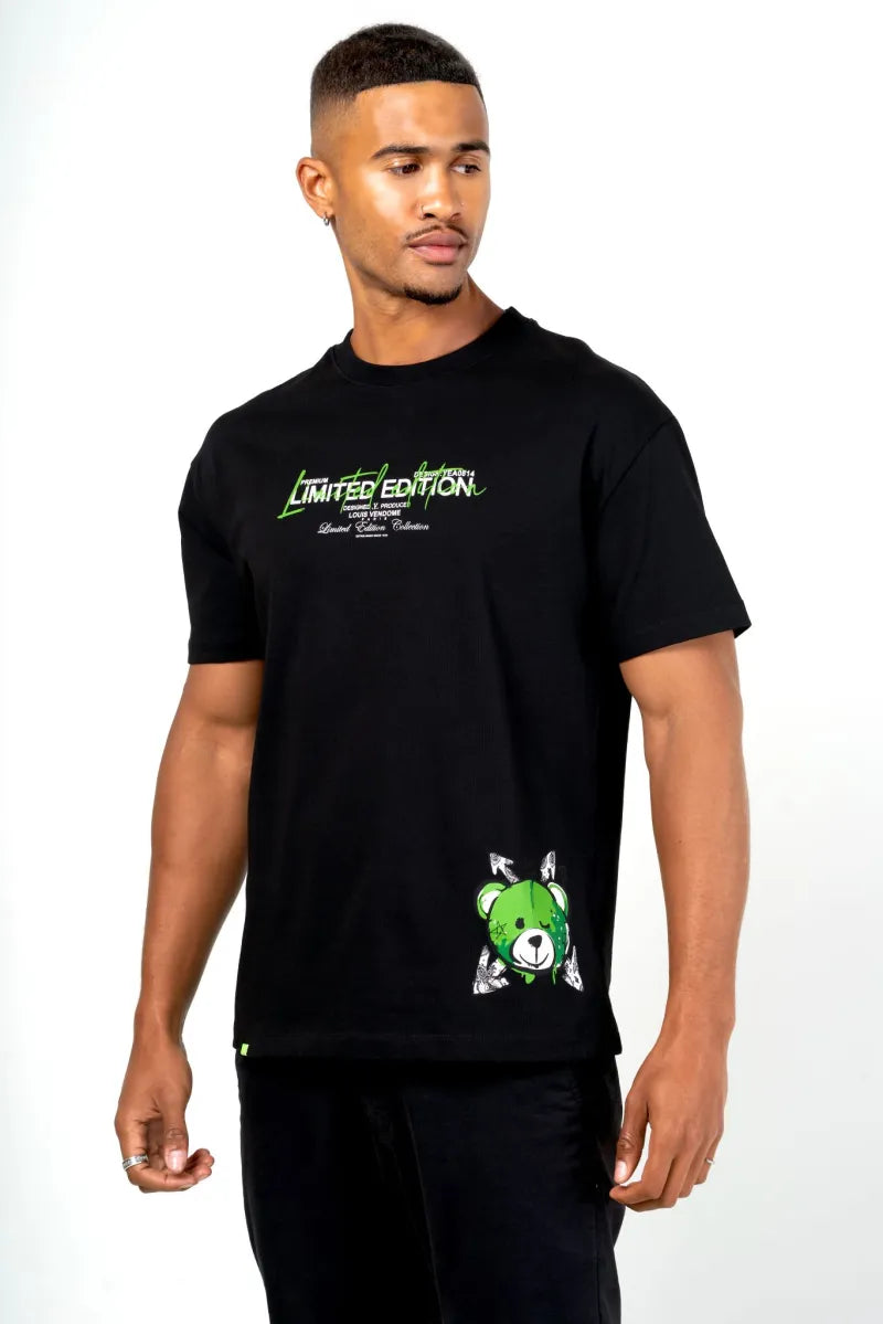 CAMISETA "FASHION BEAR" - NEGRO/VERDE - LOUIS VENDOME PARIS | LV L54