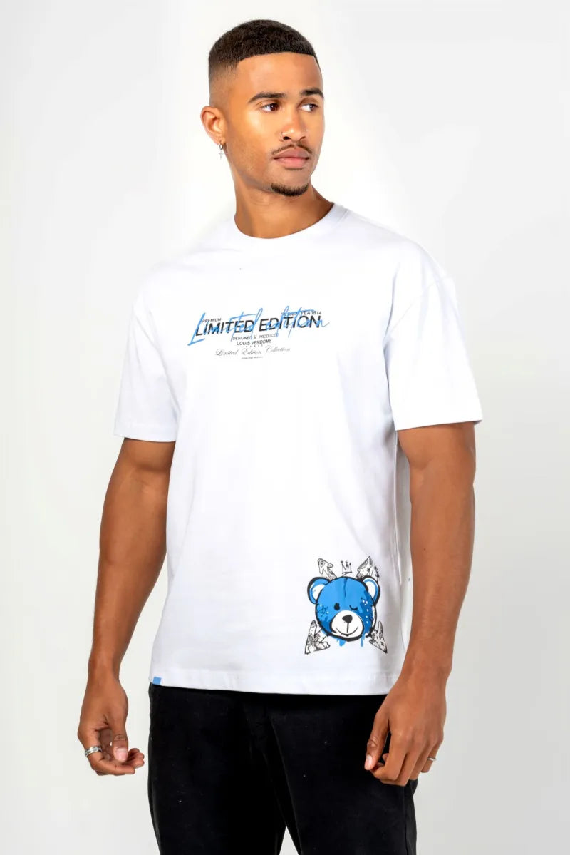 CAMISETA "FASHION BEAR" - BLANCO/AZUL - LOUIS VENDOME PARIS | LV L54