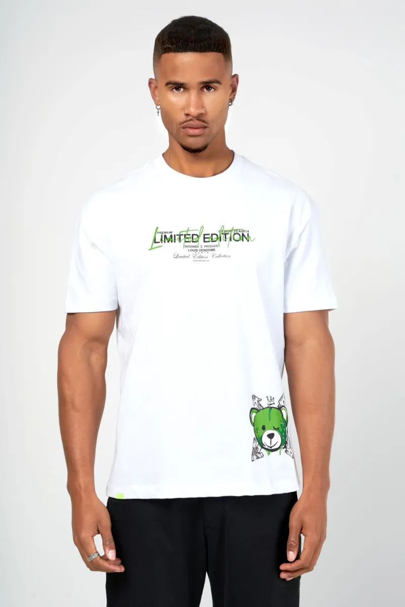 CAMISETA "FASHION BEAR" - BLANCO/VERDE - LOUIS VENDOME PARIS | LV L54