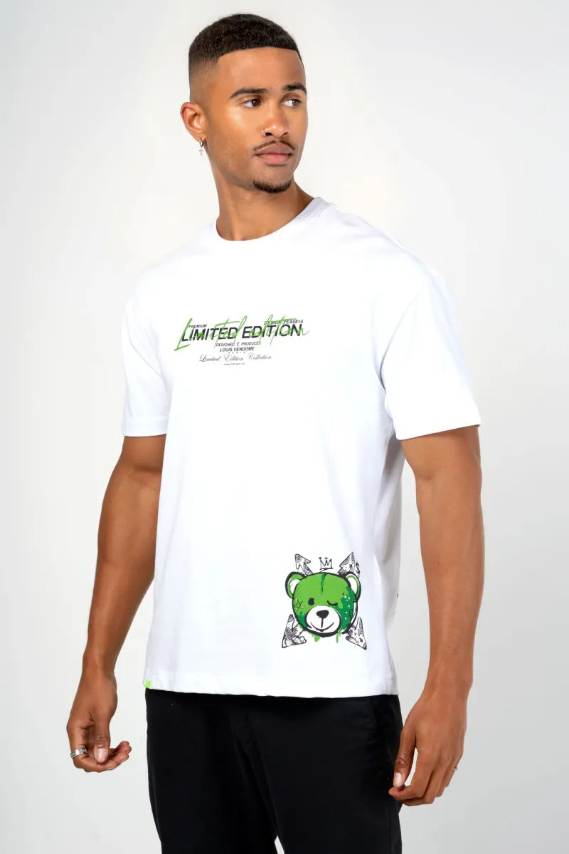CAMISETA "FASHION BEAR" - BLANCO/VERDE - LOUIS VENDOME PARIS | LV L54