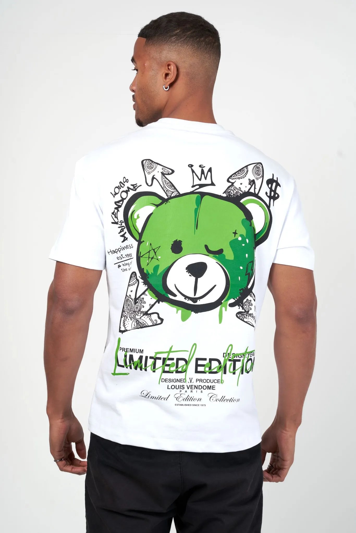 CAMISETA "FASHION BEAR" - BLANCO/VERDE - LOUIS VENDOME PARIS | LV L54
