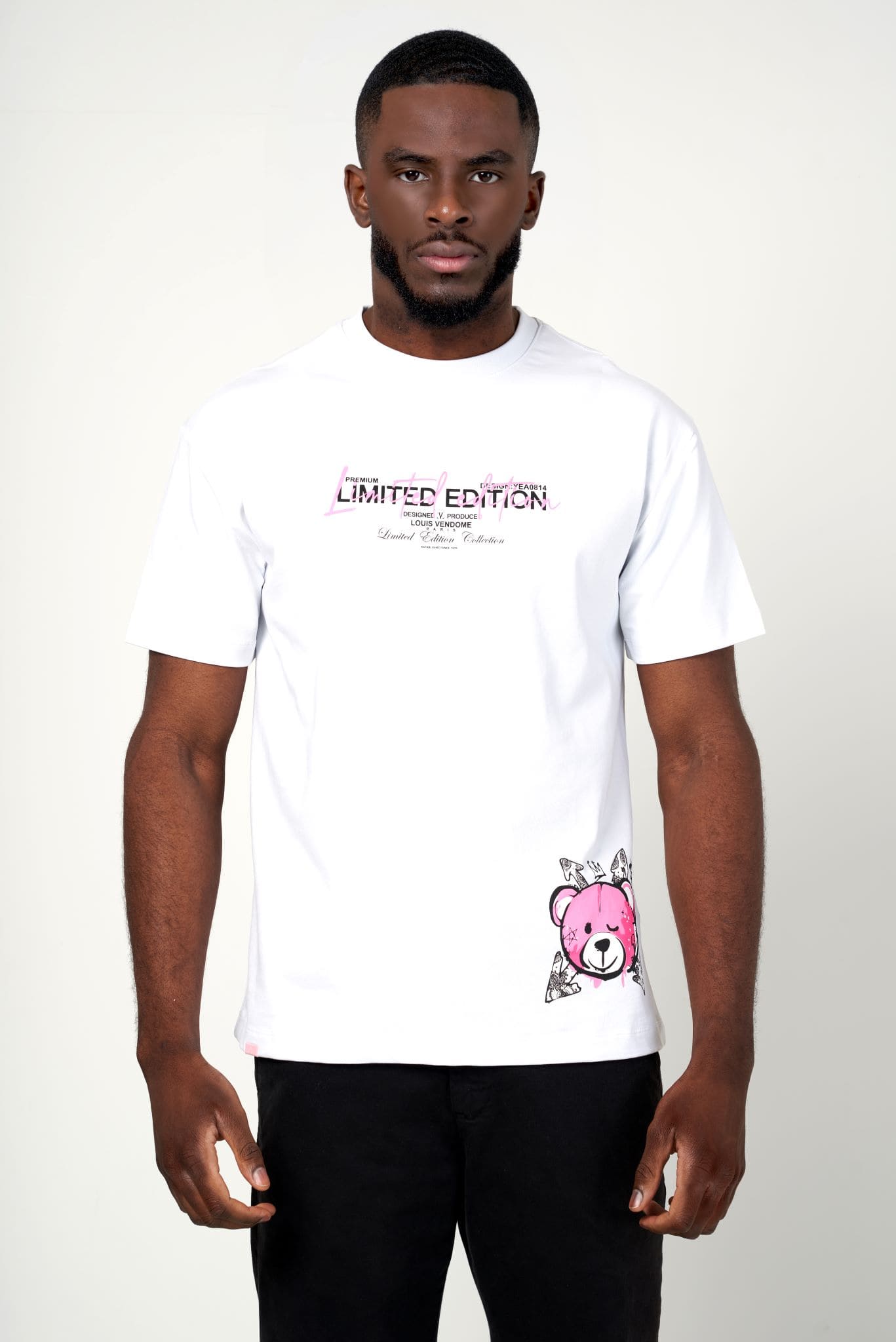 CAMISETA "FASHION BEAR" - BLANCO/ROSA - LOUIS VENDOME PARIS | LV L54