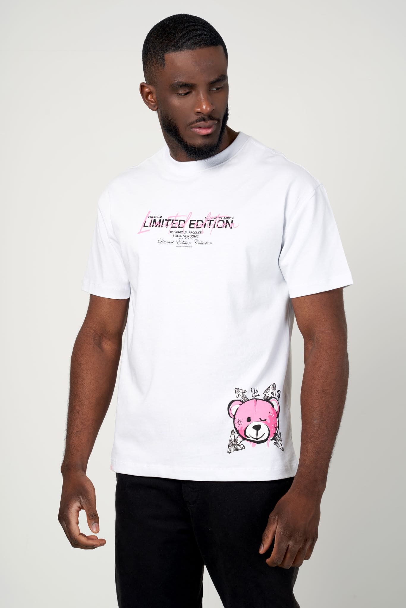 CAMISETA "FASHION BEAR" - BLANCO/ROSA - LOUIS VENDOME PARIS | LV L54