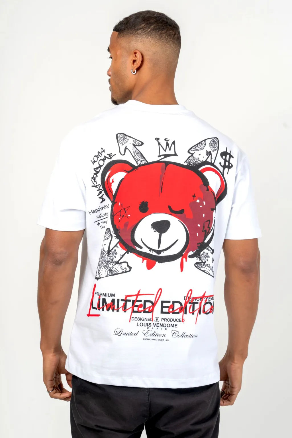CAMISETA "FASHION BEAR" - BLANCO/ROJO - LOUIS VENDOME PARIS | LV L54