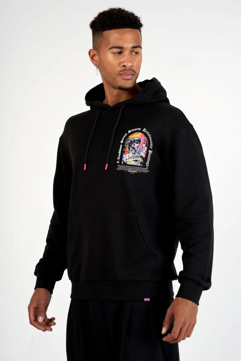 SUDADERA CON CAPUCHA "LIBERTY" - NEGRO - LOUIS VENDOME PARIS | LV L02