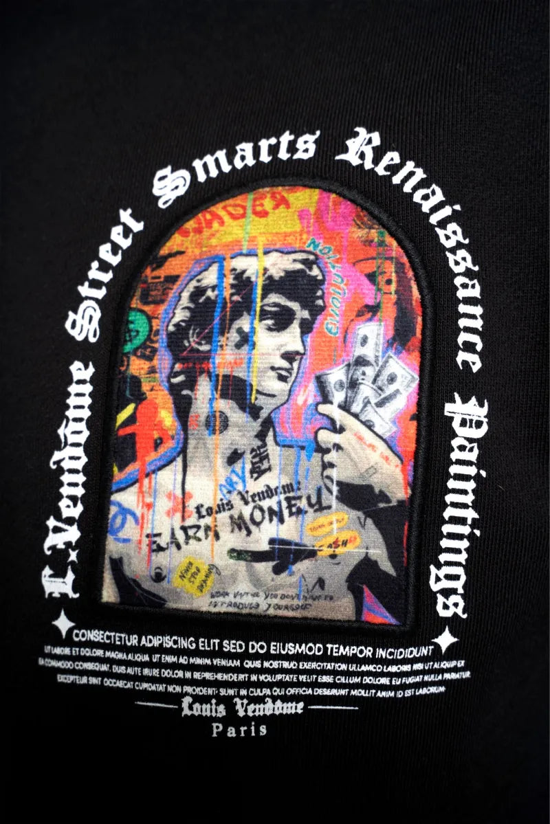 SUDADERA CON CAPUCHA "LIBERTY" - NEGRO - LOUIS VENDOME PARIS | LV L02