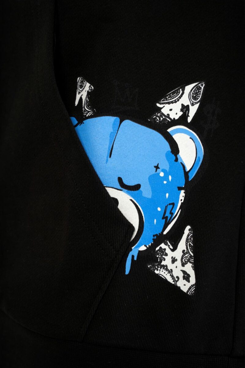 SUDADERA CON CAPUCHA "FASHION BEAR" - NEGRO/AZUL - LOUIS VENDOME PARIS | LV L05