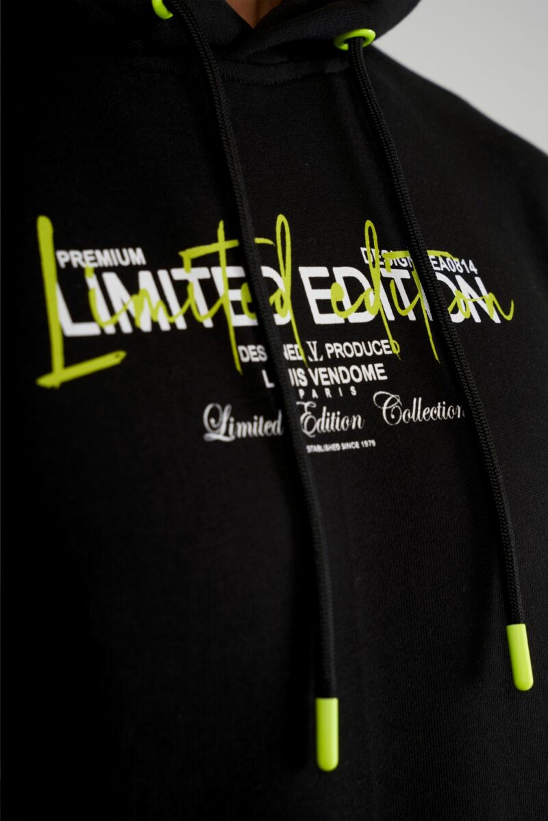 SUDADERA CON CAPUCHA "FASHION BEAR" - NEGRO/VERDE - LOUIS VENDOME PARIS | LV L05