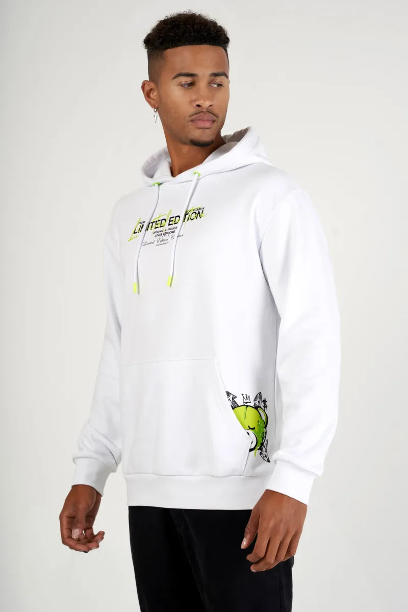 SUDADERA CON CAPUCHA "FASHION BEAR" - BLANCO/VERDE - LOUIS VENDOME PARIS | LV L05
