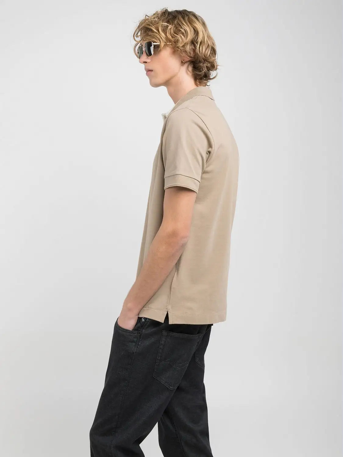 POLO CON TAPETA EN CONTRASTE - BEIGE - REPLAY | M3007.000.20623