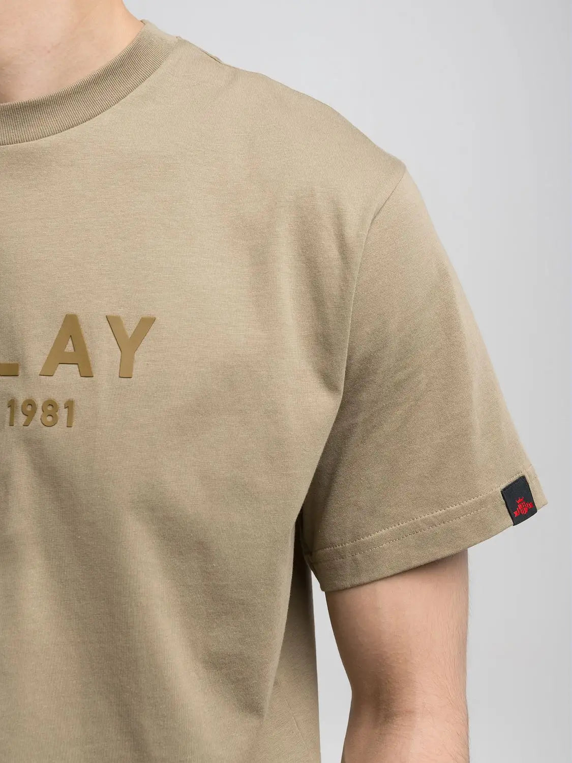 CAMISETA DE CUELLO REDONDO CON ESTAMPADO DE LETRAS - BEIGE - REPLAY | M3043.000.2660