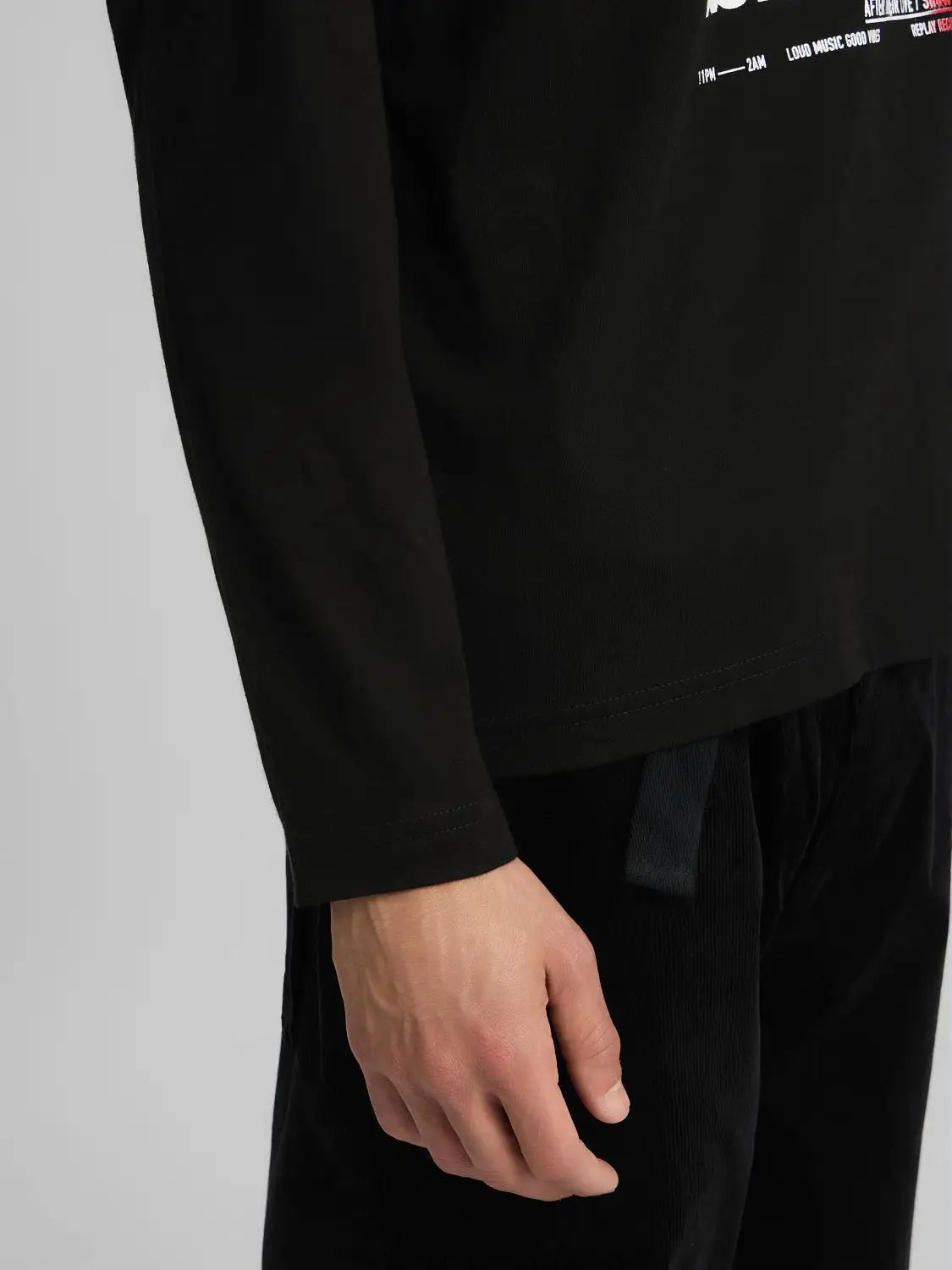 CAMISETA DE MANGA LARGA ESTAMPADO MUSICAL - NEGRO - REPLAY | M3302 .000.2660