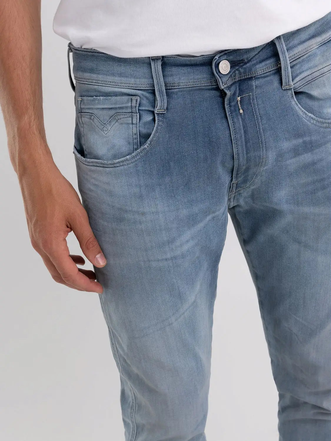 PANTALÓN VAQUERO AJUSTADO SLIM FIT ANBASS HYPERFLEX - AZUL - REPLAY | M914Y.000.661.A05
