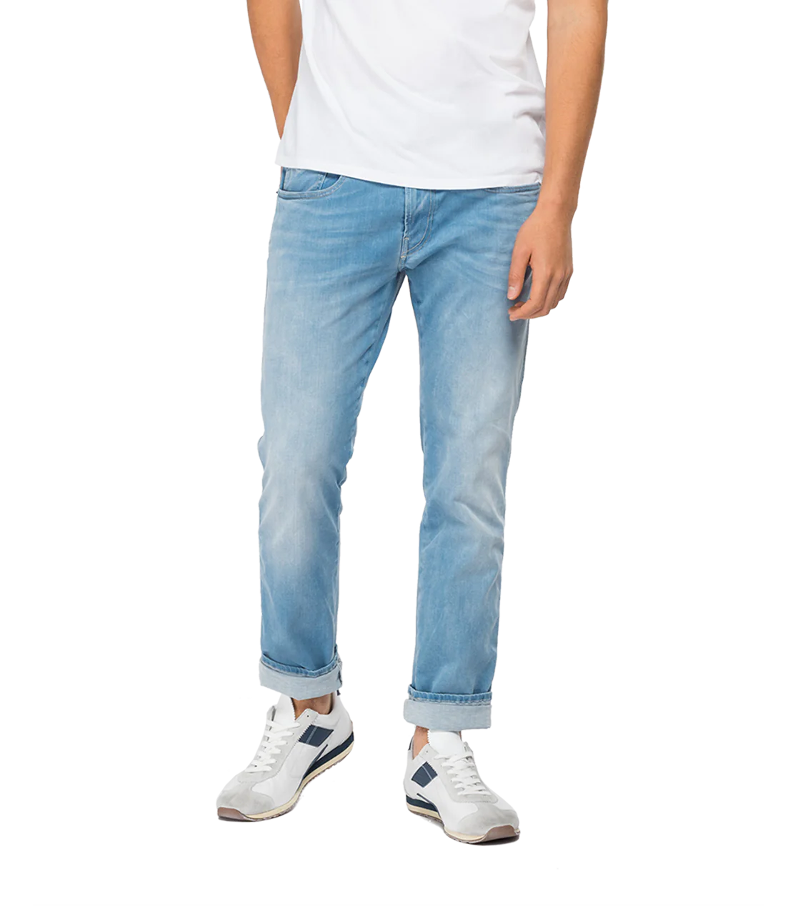 PANTALÓN VAQUERO AJUSTADO SLIM FIT ANBASS HYPERFLEX - AZUL CLARO - REPLAY | M914Y.000.661XR05