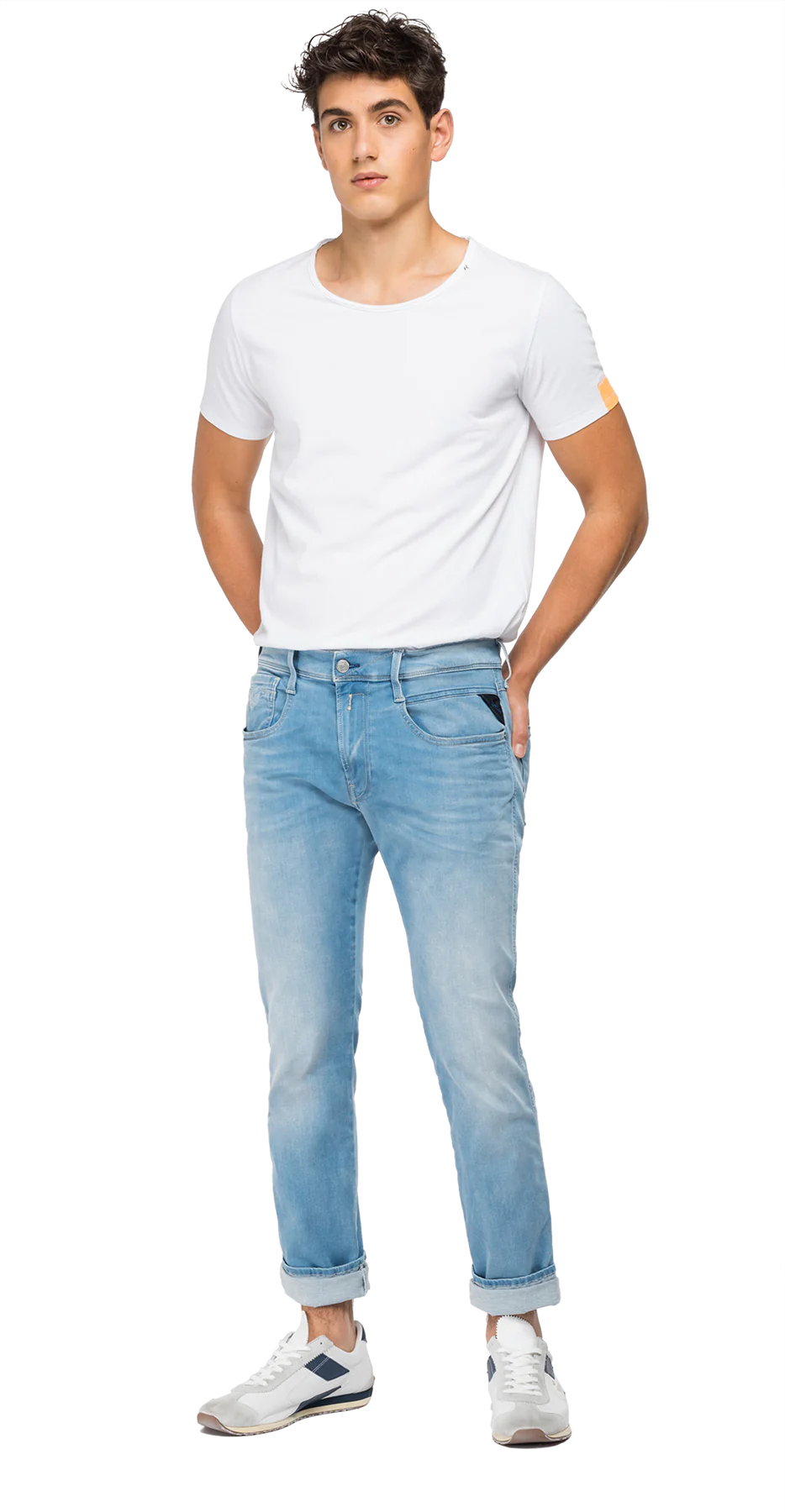 PANTALÓN VAQUERO AJUSTADO SLIM FIT ANBASS HYPERFLEX - AZUL CLARO - REPLAY | M914Y.000.661XR05