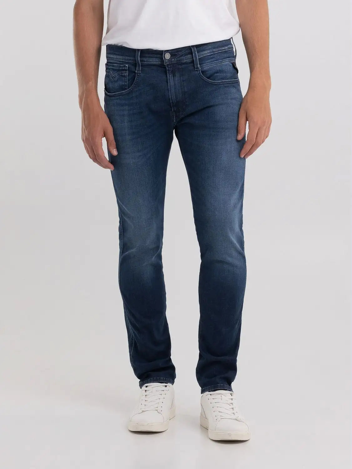 PANTALÓN VAQUERO AJUSTADO SLIM FIT ANBASS HYPERFLEX - AZUL OSCURO - REPLAY | M914.000.661.E05
