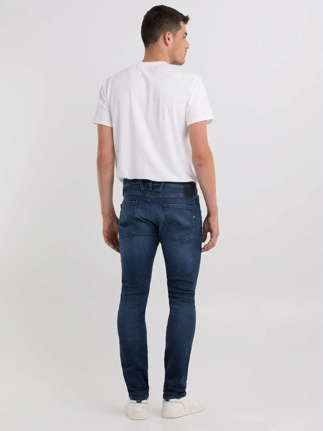 PANTALÓN VAQUERO AJUSTADO SLIM FIT ANBASS HYPERFLEX - AZUL OSCURO - REPLAY | M914.000.661.E05