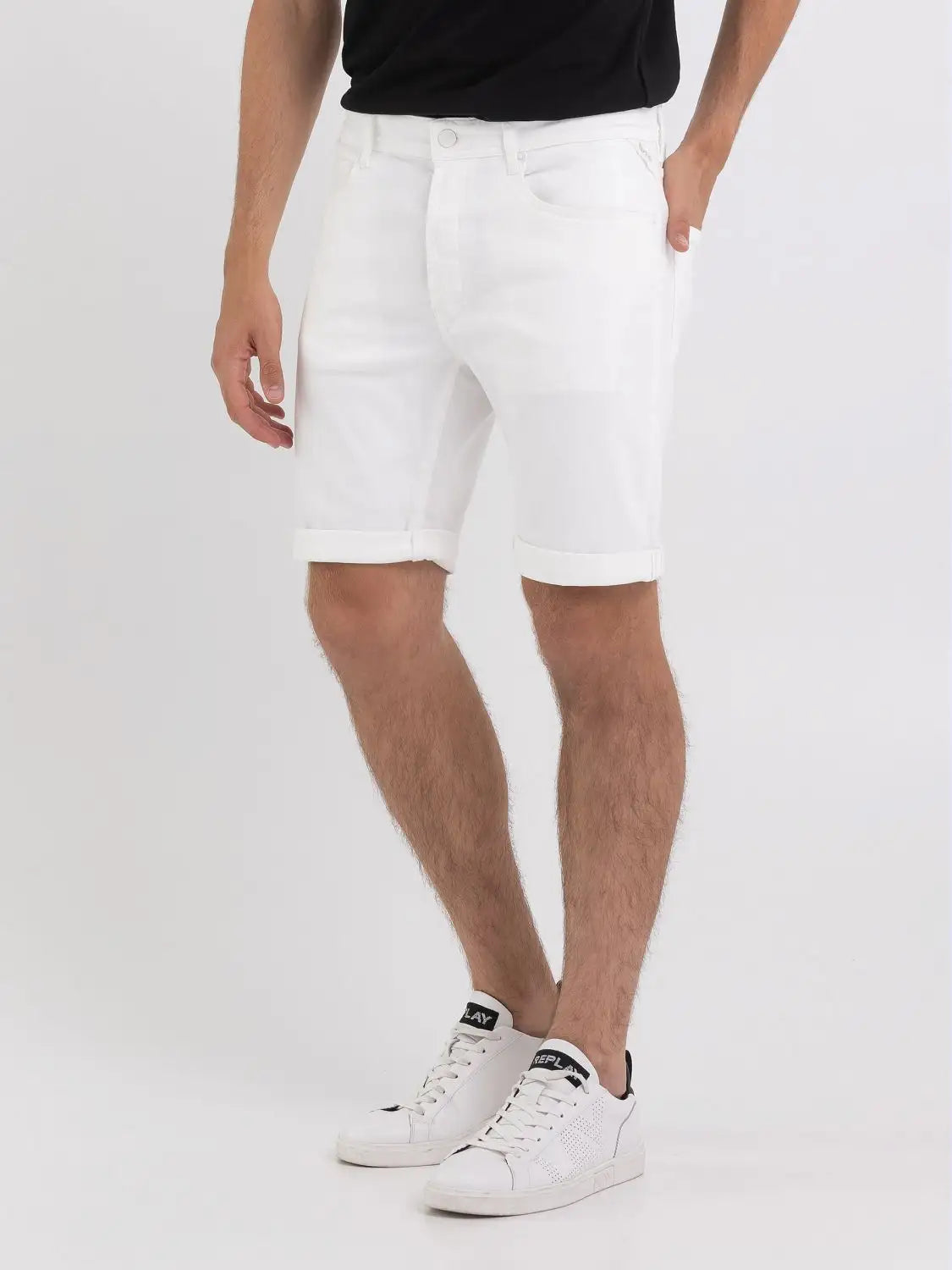 PANTALONES CORTOS VAQUEROS TAPERED - BLANCO - REPLAY