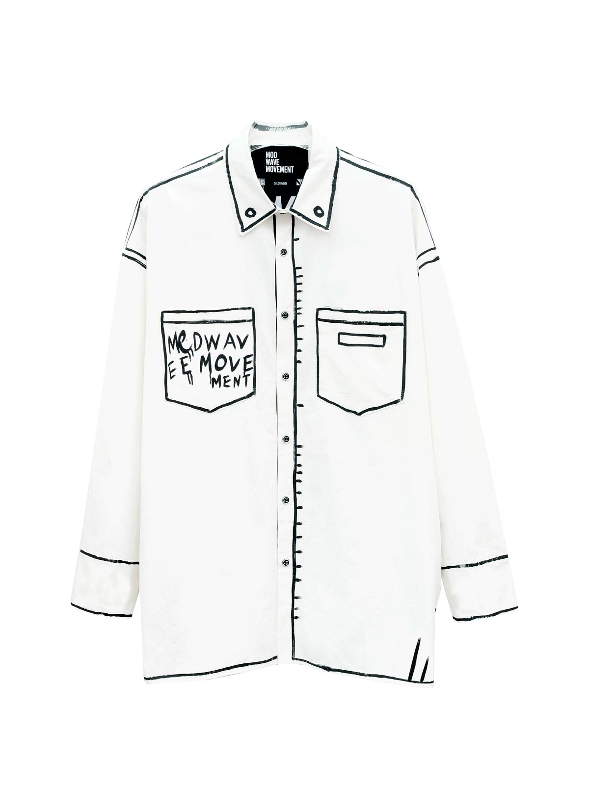 CAMISA OVERSIZE "MARKER LINE" - BLANCO - BLACK CAPSULE MOD WAVE MOVEMENT | MW073080575